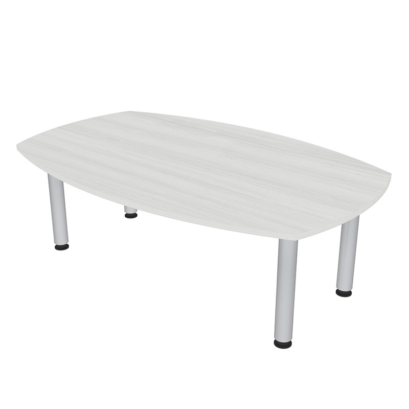 Table de conférence Pavert, L 72 po x l 48 po, Cyprès blanc, Nickel brossé