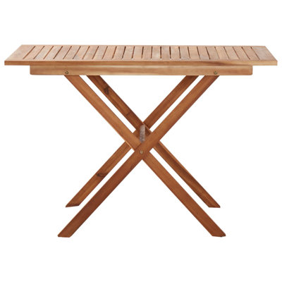 Table d'extérieur durable en bois d'acacia massif brun 43,3 x 26,4 x 29,1 po