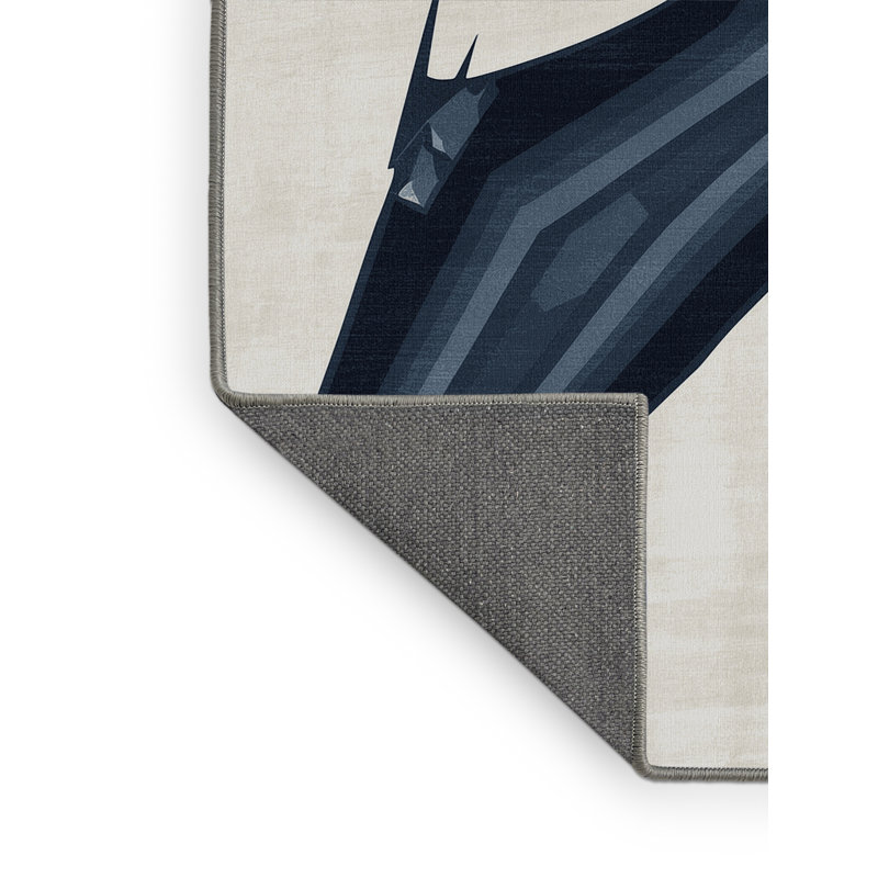 Tapis moelleux moelleux gris art déco Glenmoor Pteranodon, 2 pi x 3 pi