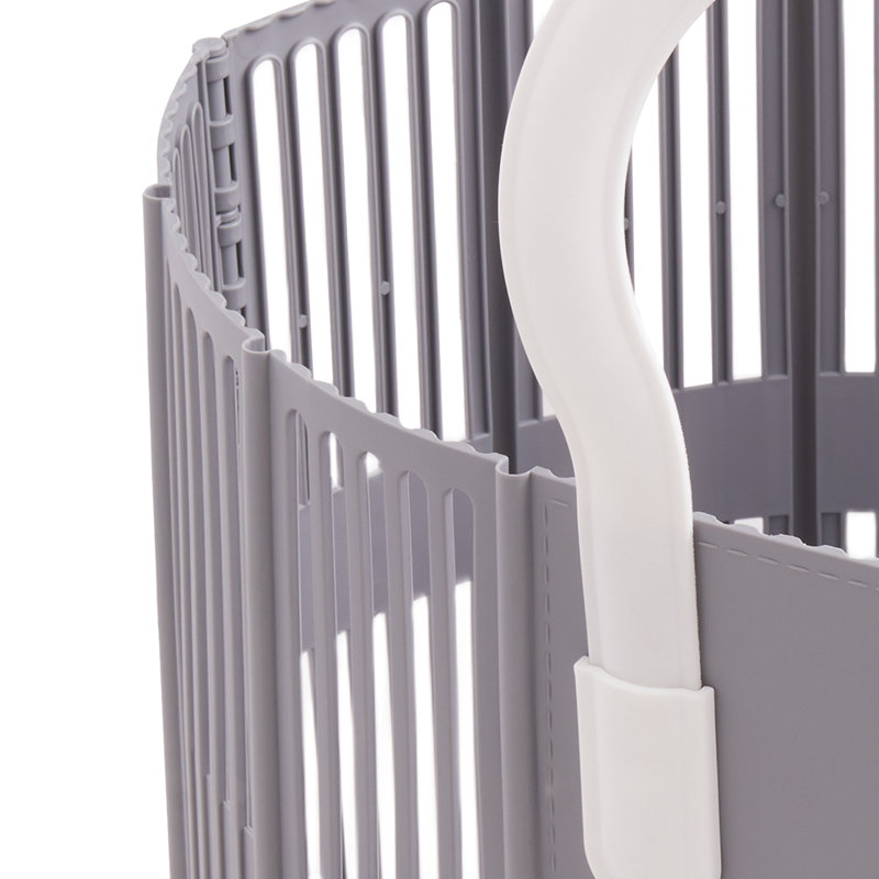 Stephone Laundry Hamper, Grey/White