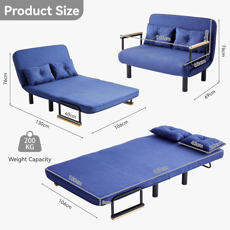 Upholstered Accent Chair, Blue