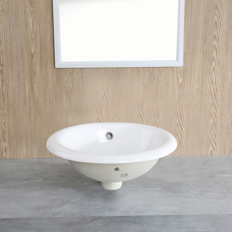 Lavabo de salle de bain encastré en porcelaine 17 po x 15 po