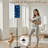 PeeNoke 68.5" Standing Floor Lamp Dirty blue navy Gruge seamless Watercolor endless repeat backdrop tye Dimmable Metal Pole Lamp with Linen Lampshade LED Bulb Included