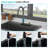 Drop In Waterfall Kitchen Sink - 33" X 22" Black Composite Granite Quartz Single Bowl Workstation Kitchen Sink With Pull-Out Faucet-122728613