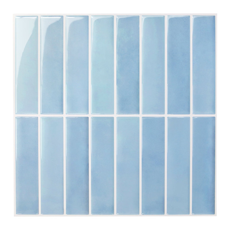Carreaux de dosseret à peler et à coller 12 po x 12 po (ensemble de 10), Bleu