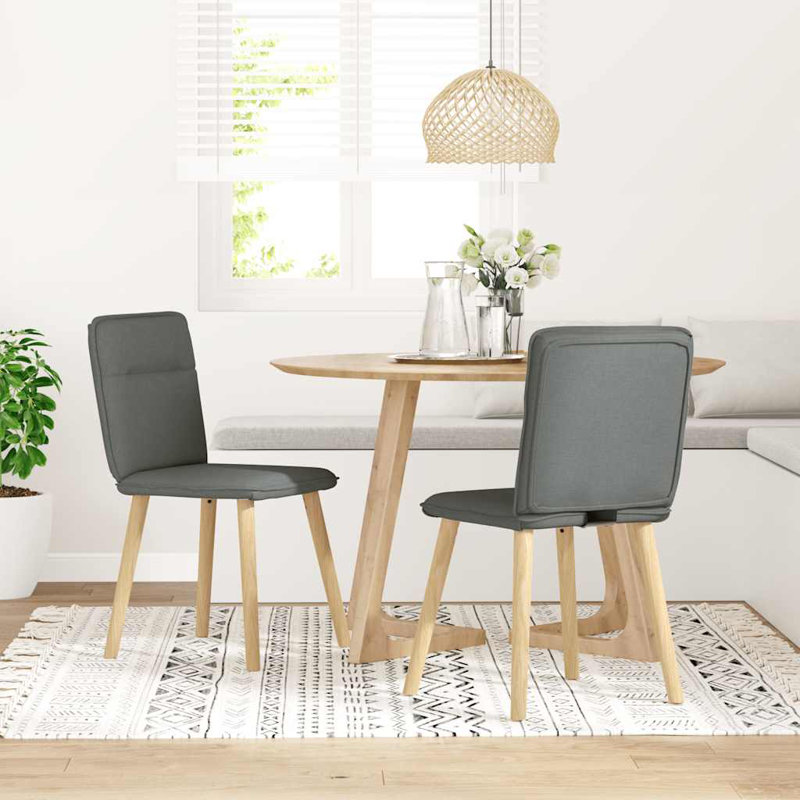  2 chaises de salle à manger en tissu gris foncé