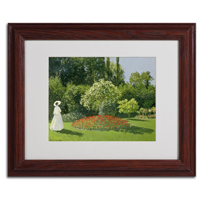 "Jeanne Marie Lecadre in the Garden" par Claude Monet, reproduction d'art encadrée