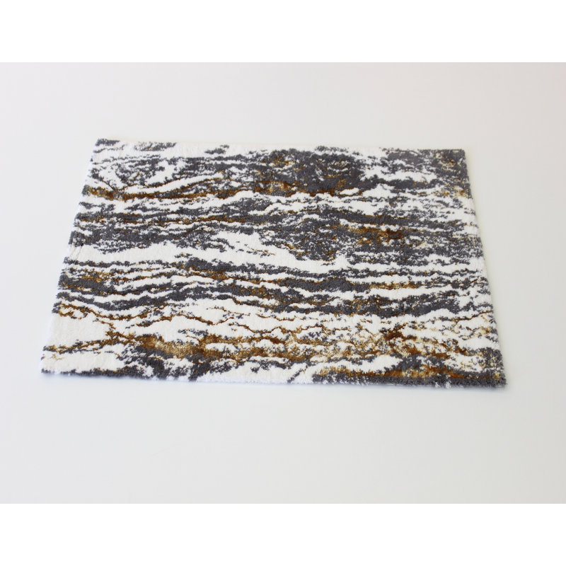Ceylan, Single - 30" L x 20" W, Gray/Gold