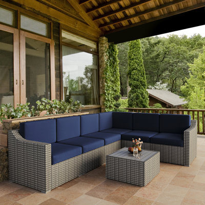 7 - Person Modular Patio Conversation Set with Cushions