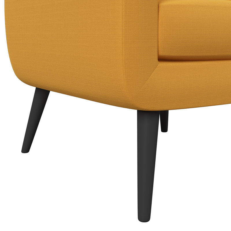 Fauteuil Speegle, Polyester jaune moutarde