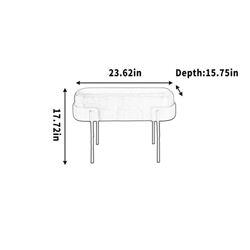 Amaral, 17.72" H x 23.62" W x 15.75" D