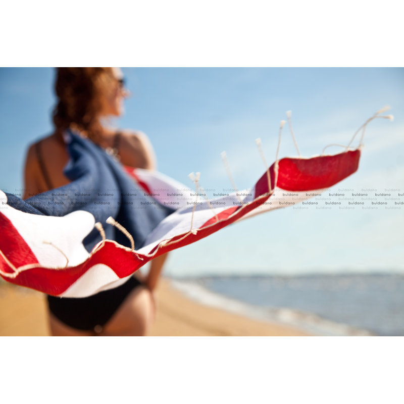 Serviette de plage en coton marin nautique