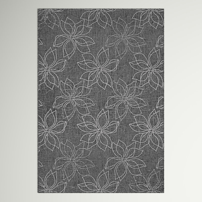 Tapis intérieur / extérieur gris cendré Arjen, Rectangle 3 pi 3 po x 5 pi 6 po
