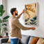 Blossoms and Waves Japandi - Wrapped Canvas-605291515-605291509