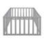 Lit de jour simple en bois avec clôture et petite porte - Structure de lit pour enfants en pin massif, gris-118565106-118565108
