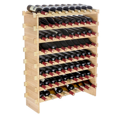 Présentoir à vin 72 bouteilles en bois de bambou
