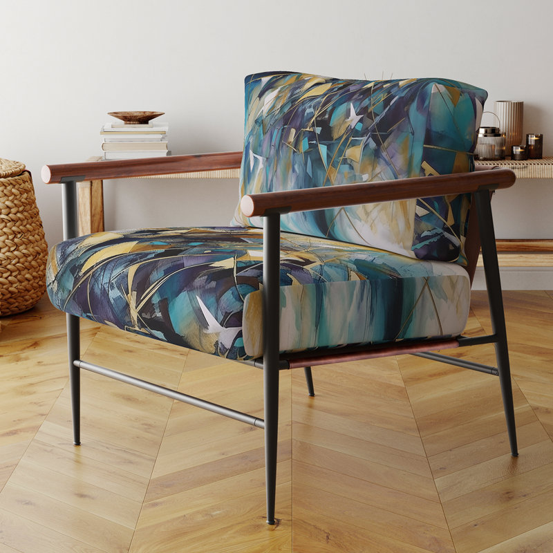 Fauteuil d'appoint rembourré Golden Explosion Triangles III, Noir