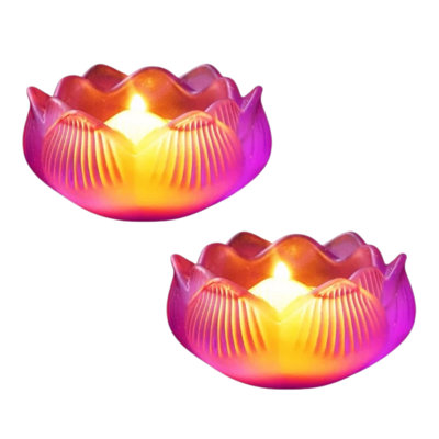4 cm H Glass Tabletop Tealight Holder with Candle Included