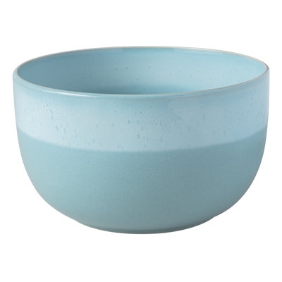 Like. by Villeroy & Boch – Perlemor Aqua Serving Bowl, Dimensions: Approx. 8.75 × 8.75 × 5 in, Blue, Dishwasher-Safe & Microwave-Safe, Pottery-Look Effect Glaze, Premium Porcelain Serving Bowl
