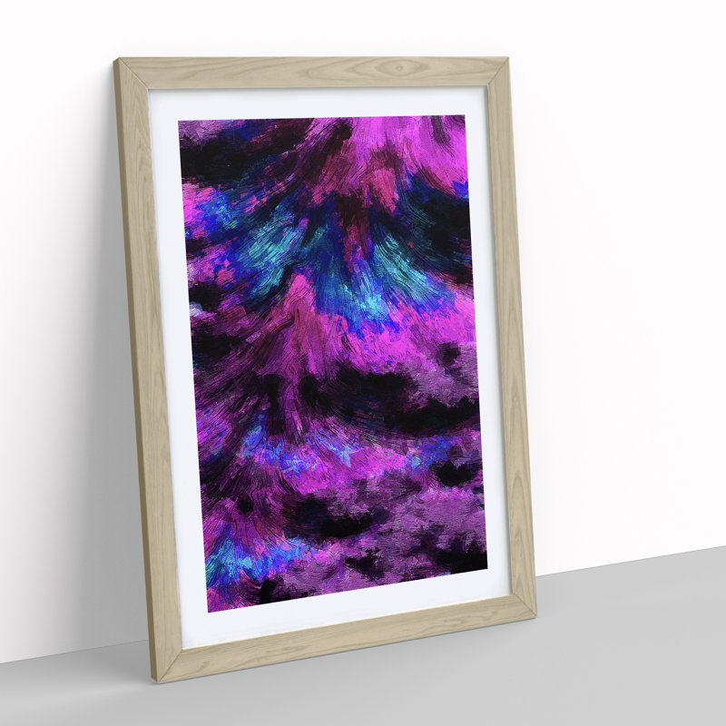 Flourish Abstract - Single Picture Frame Print, 64cm H x 46cm W, Oak