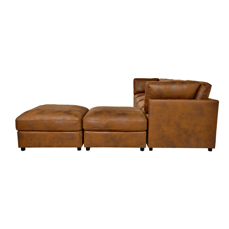 Canapé modulaire de coin avec repose-pieds Annai, 33" H x 129" W x 64.5" D