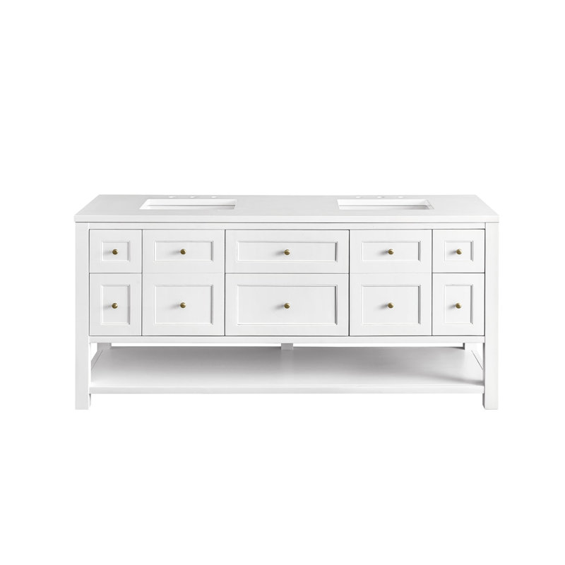 Breckenridge 72'' W Double Vanity, Bright White, 8" Widespread, Phantome Eclos