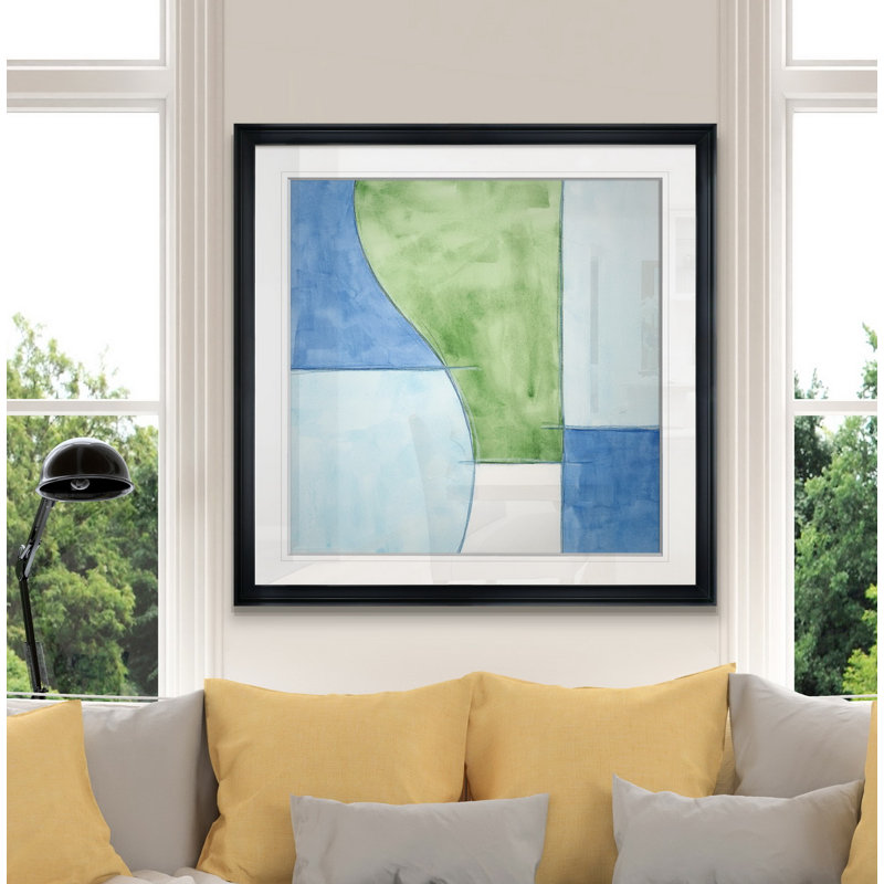" Patch III ", 16" H x 16" W x 1.5" D, Black Framed