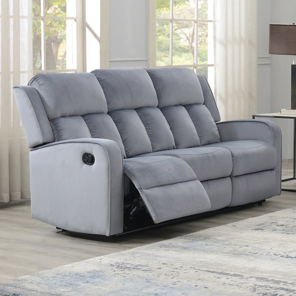 Light Gray Cozy Light Gray Recliner Sofa Chair with Lumbar Support and Tufted Back