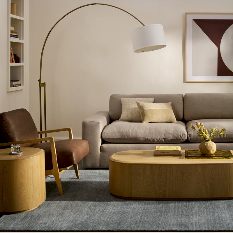 Kodie 20" Round Side Table with Solid Wood Bold Island Small Space End Table for Living Room with Plinth Base, Natural