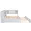 Lit de jour moderne en bois massif avec 5 tablettes de rangement, lumières DEL intégrées et station de charge USB (double)-133398591-133398592-133398593