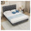 Structure de lit capitonnée en velours capitonné avec pieds robustes - Mobilier de chambre double gris-862000996-862000999-862000997