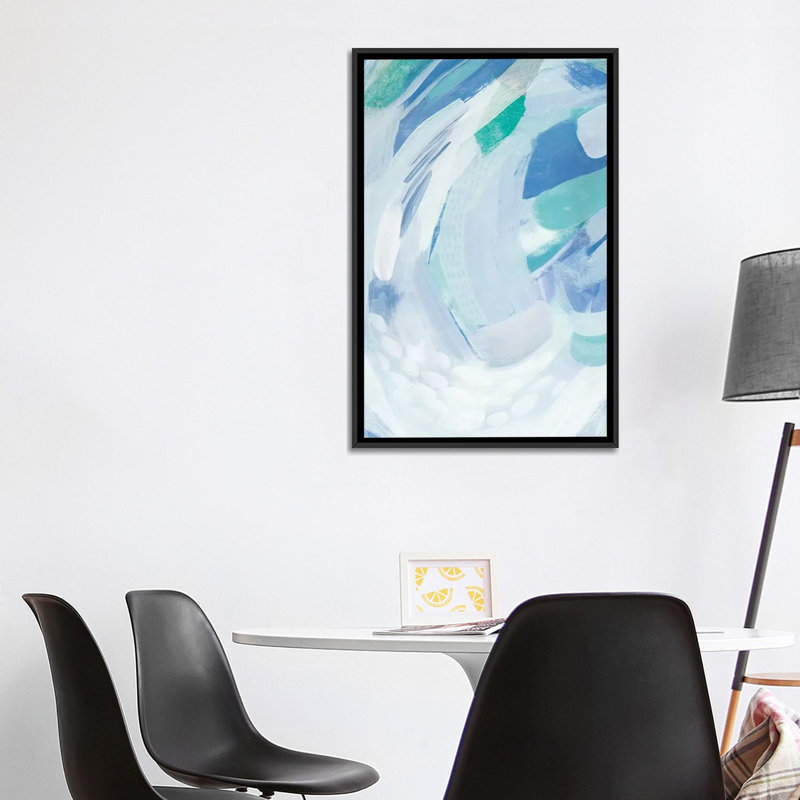 Reproduction d’art « Under The Wave II » par Grace Popp, Pas de tapis, H 40 po x l 26 po x P 1,5 po, Toile avec cadre noir