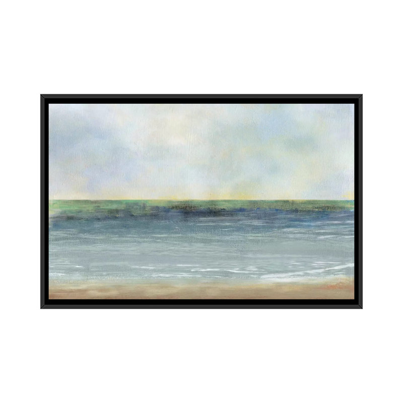 «Ocean Breeze I», impression sur toile, H 18 po x l 26 po x P 1,5 po, Toile avec cadre flottant noir, Pas de tapis