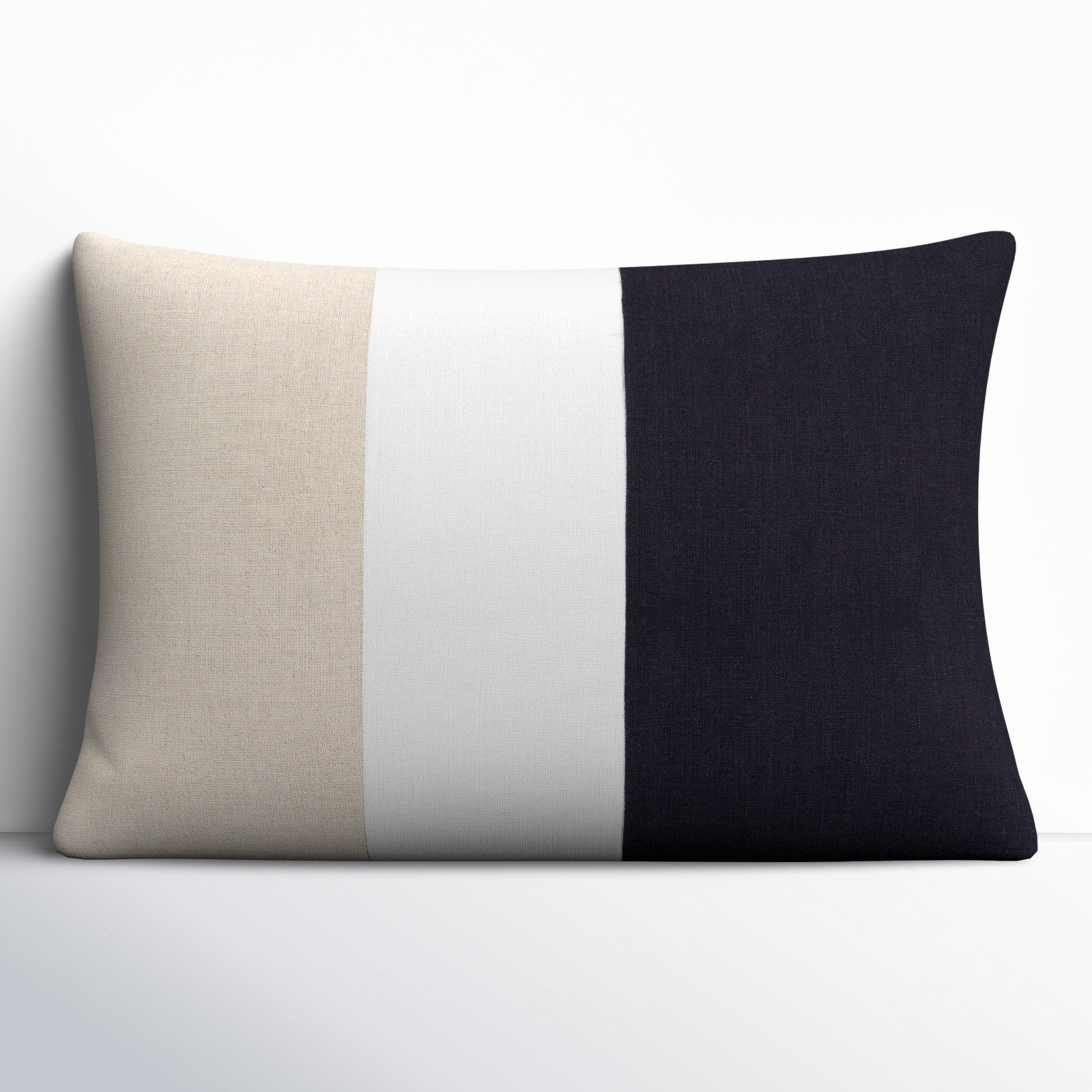 Hegg Striped Linen Lumbar Throw Pillow, Polyester/Polyfill