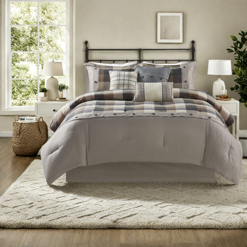 Ensembles de literie confortables en polyester 7 pièces, style maison de campagne pour la maison