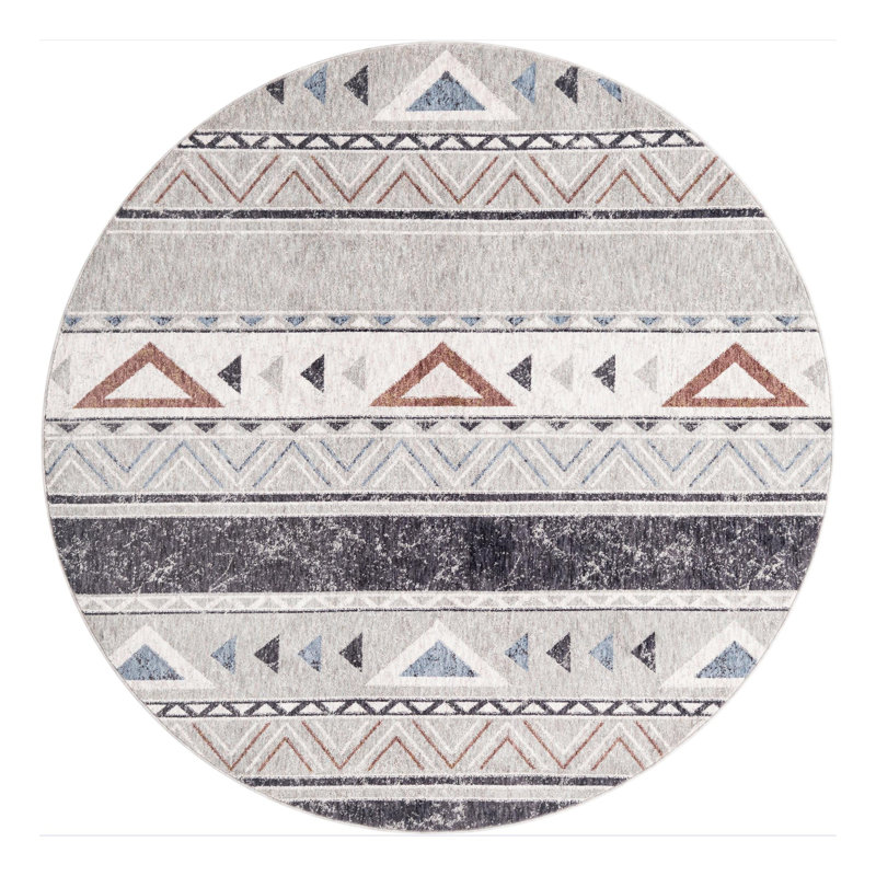 Perlita Geometric Indoor Rug, Round 7'