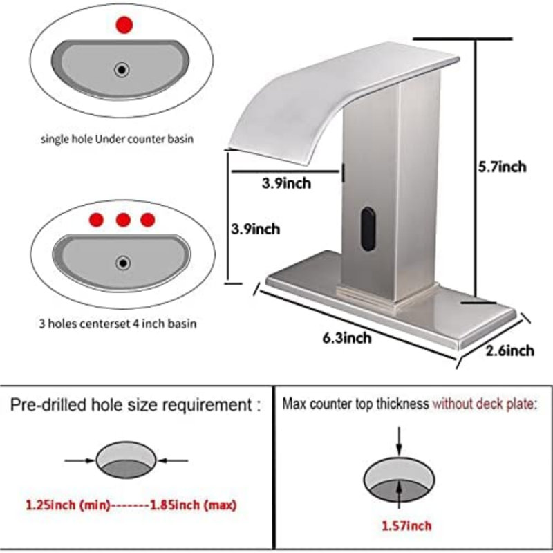 Single-Hole Bathroom Faucet with Drain Assembly, Brushed Nickel