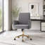 Chaise de bureau ergonomique à dossier moyen avec base dorée luxueuse-1775827169