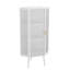 Armoire de plancher 22,73 po blanche, avec portes en verre trempé et 3, pour chambre à coucher, salon, salle de bain, armoire d'angle blanche polyvalente, 3 portes, construction pratique contemporaine