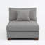 Chaise rembourrée sans accoudoirs en chenille grise avec dossier rembourré, module de chaise simple pour canapé modulaire-9778270-27806438