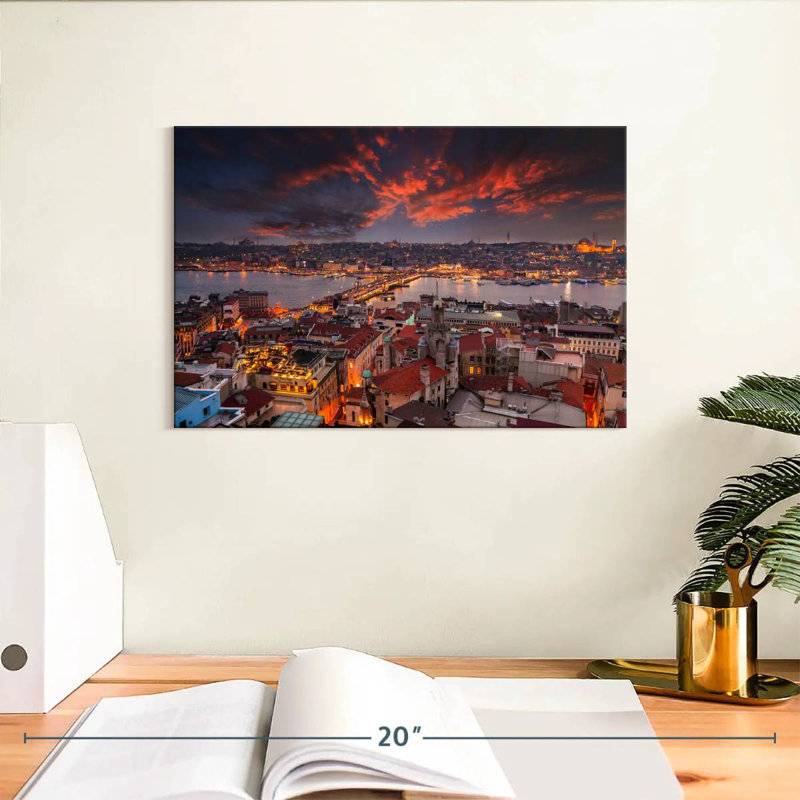 Nicci Istanbul Sunset Cityscape, 8" H x 12" W