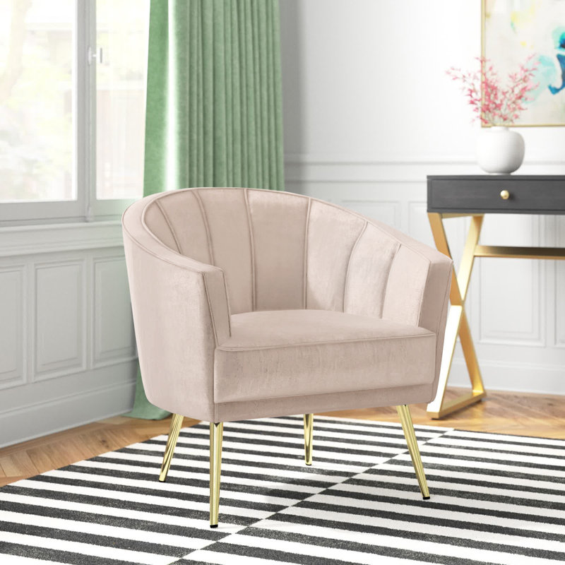  Benley Velvet Armchair, Champagne Velvet