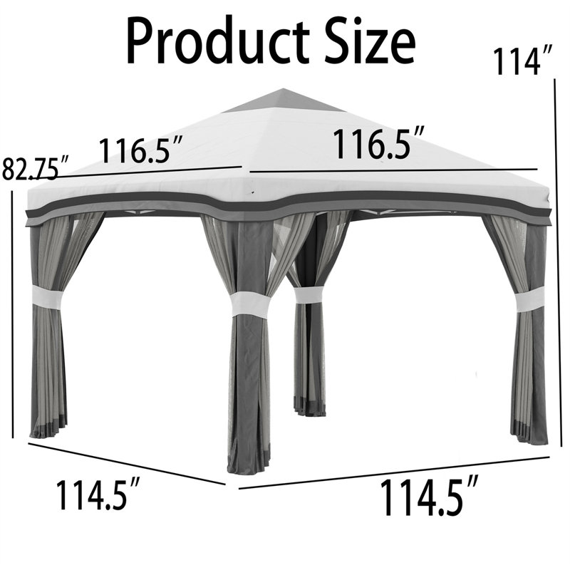 10 pi. L 10 pi. D Pavillon de jardin en acier