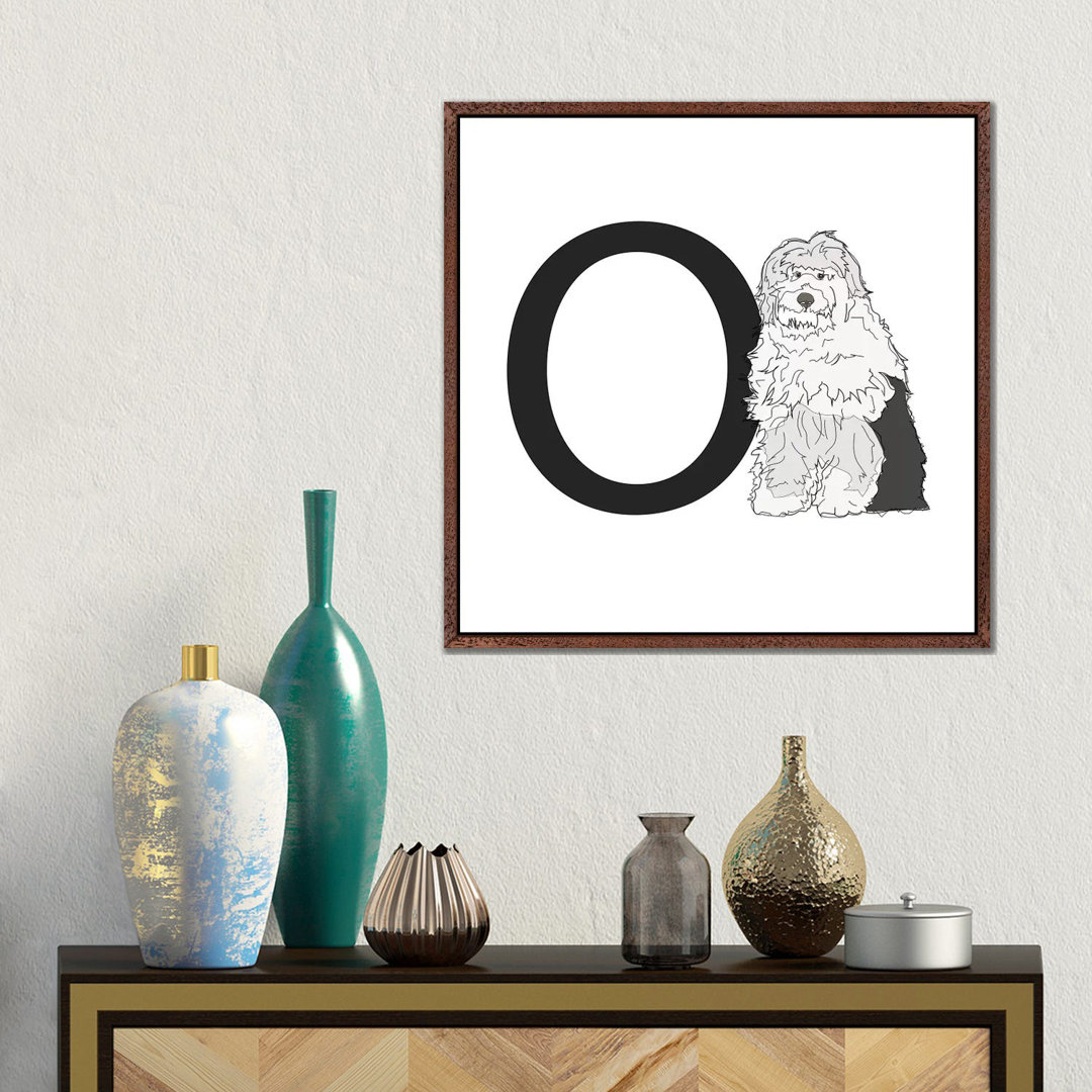 O Is For Old English Sheepdog von Sketch And Paws - Gallery-Wrapped Canvas Giclée on Canvas