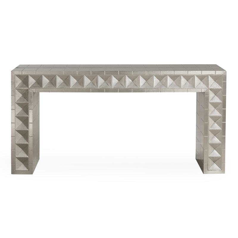 Talitha Nickel-Plated Metal & Wood Waterfall Console