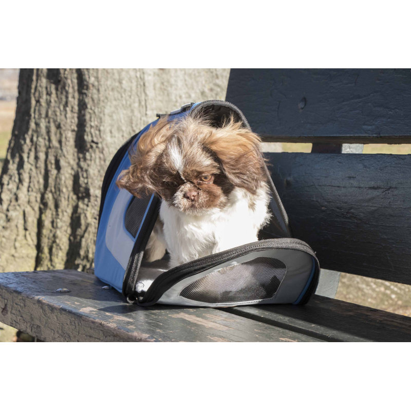 Sac de transport pour animal de compagnie pliable à fermeture à glissière Pet Life, Grand (H 10,5 po x l 10,1 po x P 18,1 po)