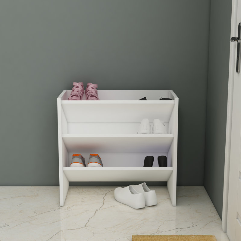9 Pair Shoe Storage Cabinet, White