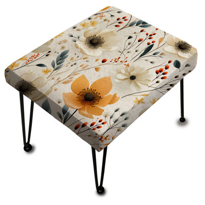 Woodland Autumn Cottage Flowers - Repose-pieds rectangulaire floral