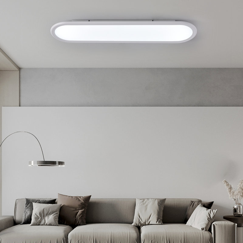 1 - Light 70cm Simple Rectangle Acrylic LED Flush Mount, White