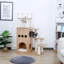 Arbre à chat en bois de style moderne et luxueux avec structure très haute pour grimper et se reposer